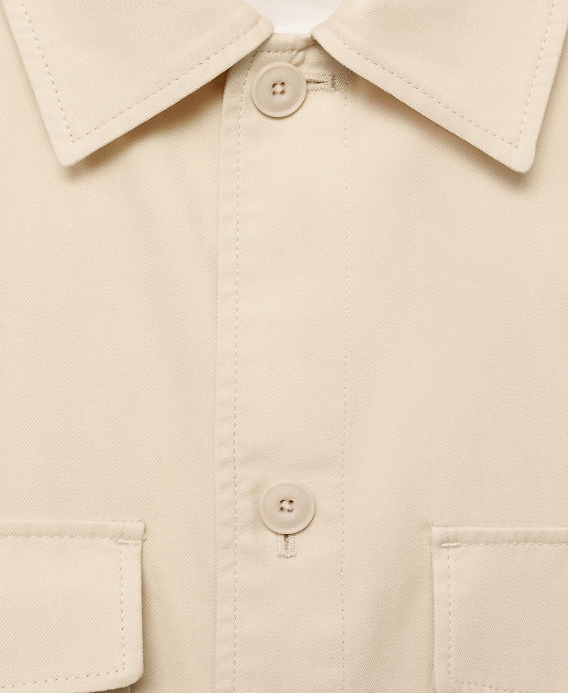 Mango Men's Pockets Lyocell Cotton Jacket