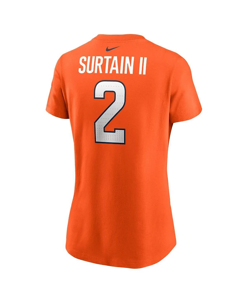 Nike Women's Patrick Surtain Ii Orange Denver Broncos Player Name Number T-Shirt