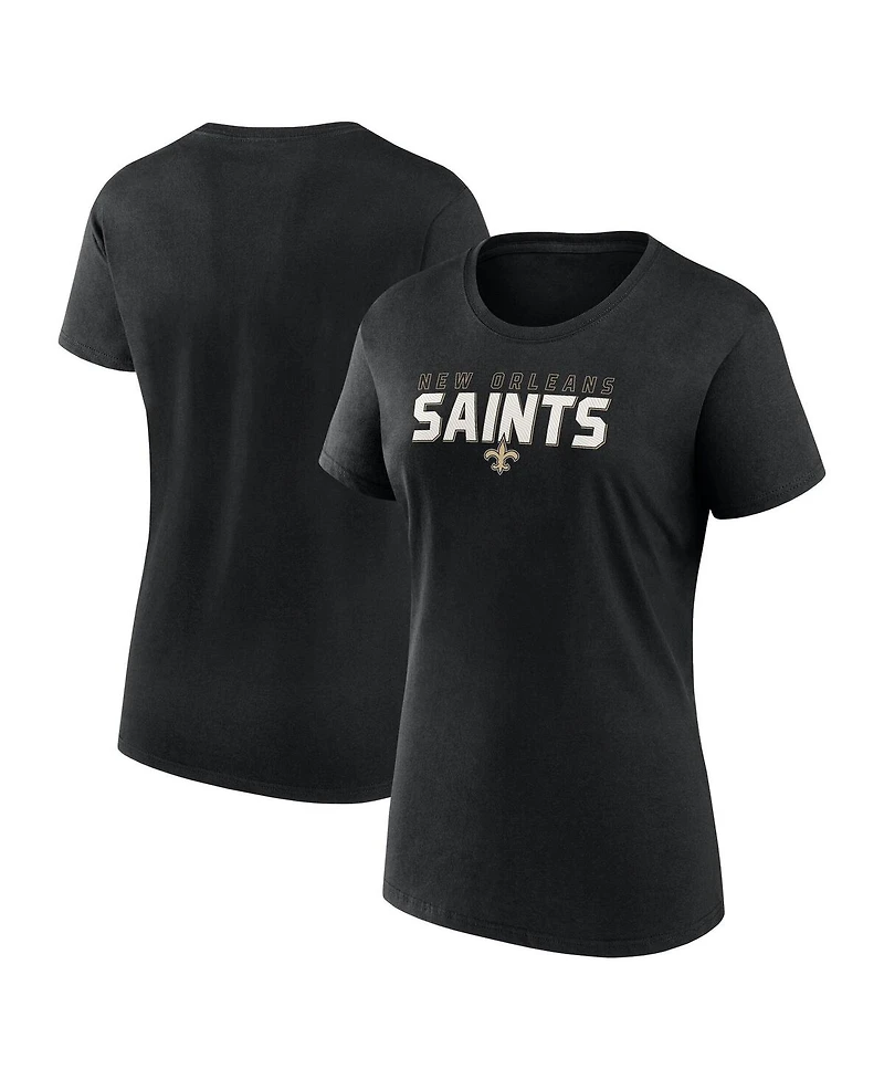 Logo Athletic Women's Black New Orleans Saints Lean T-Shirt