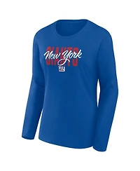 Logo Athletic Women's Royal New York Giants Grip Long Sleeve T-Shirt