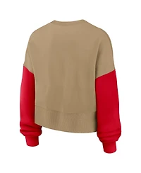 Nike Women's Tan Kansas City Chiefs Oversized Rewind Pullover Sweatshirt