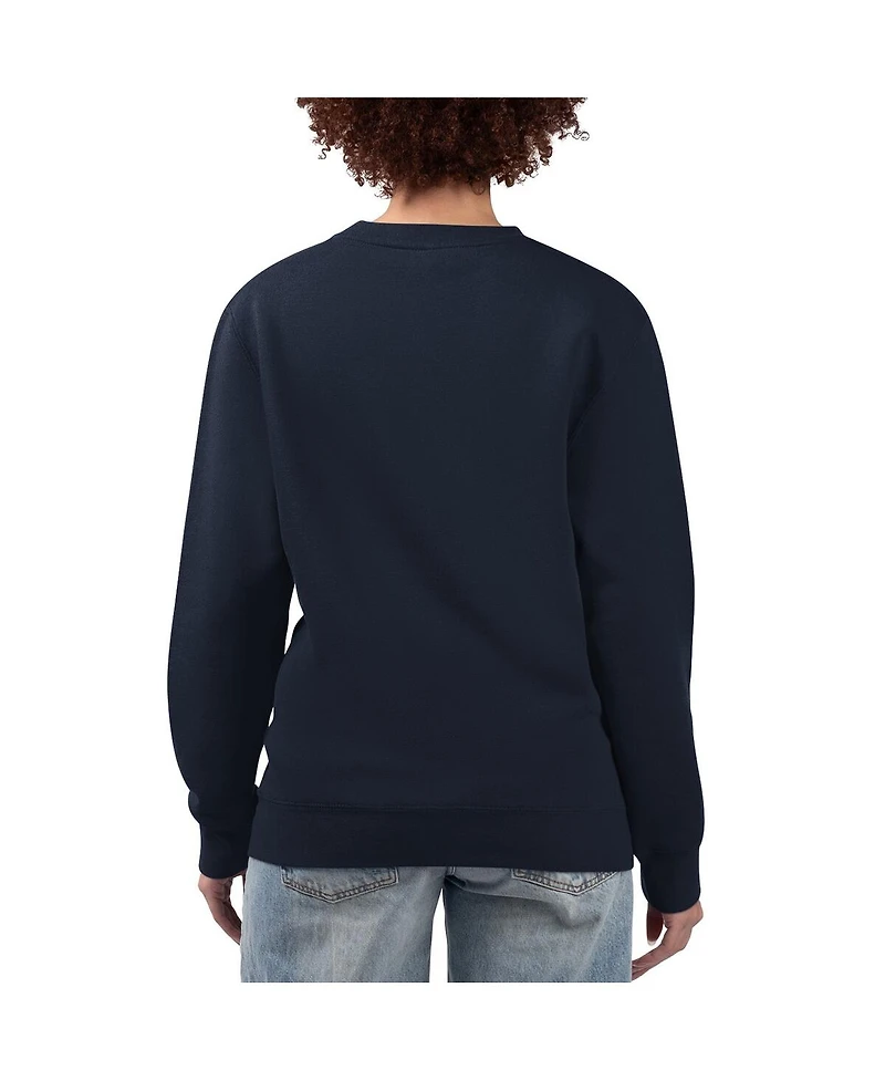 G-iii 4Her by Carl Banks Women's Navy Seattle Seahawks Football Logo Graphic Fleece Tri-Blend Pullover Sweatshirt