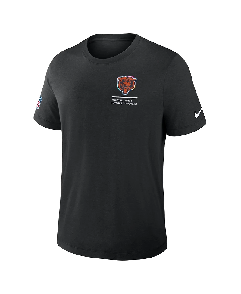Nike Men's Black Chicago Bears 2025 Nfl Crucial Catch Tri-Blend Dri-fit T-Shirt