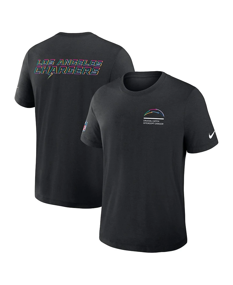 Nike Men's Black Los Angeles Chargers 2025 Nfl Crucial Catch Tri-Blend Dri-fit T-Shirt