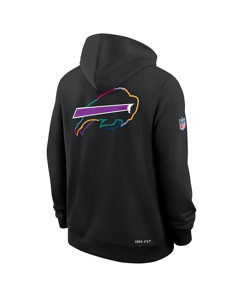 Nike Men's Black Buffalo Bills 2025 Nfl Crucial Catch Sideline Standard Issue Dri-fit Hoodie