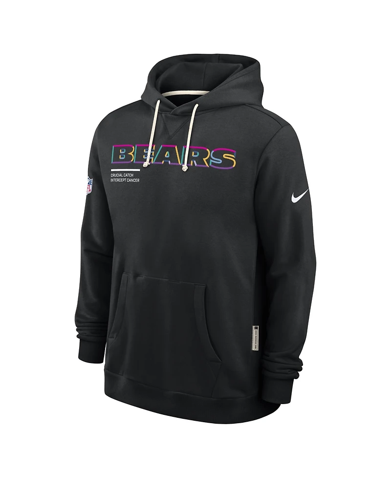 Nike Men's Black Chicago Bears 2025 Nfl Crucial Catch Sideline Standard Issue Dri-fit Hoodie