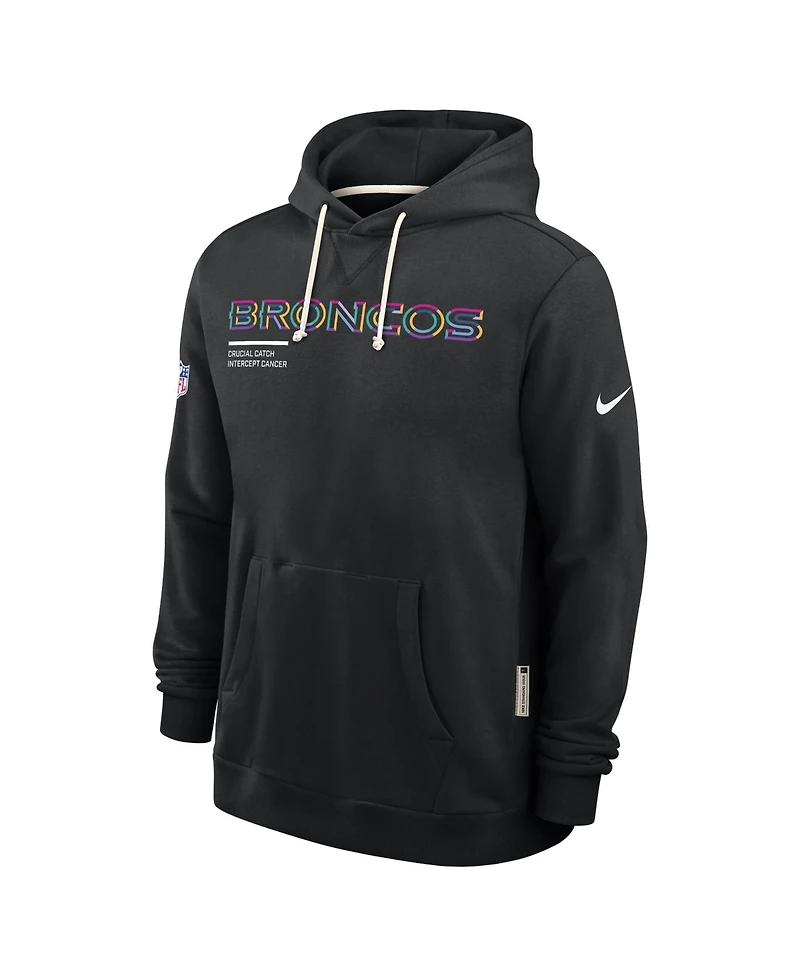 Nike Men's Black Denver Broncos 2025 Nfl Crucial Catch Sideline Standard Issue Dri-fit Hoodie
