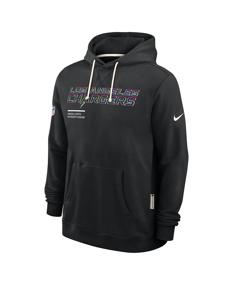 Nike Men's Black Los Angeles Chargers 2025 Nfl Crucial Catch Sideline Standard Issue Dri-fit Hoodie
