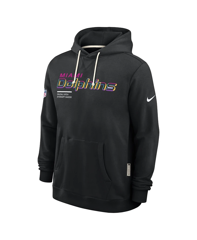 Nike Men's Black Miami Dolphins 2025 Nfl Crucial Catch Sideline Standard Issue Dri-fit Hoodie