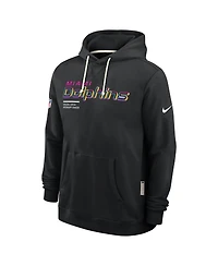 Nike Men's Black Miami Dolphins 2025 Nfl Crucial Catch Sideline Standard Issue Dri-fit Hoodie