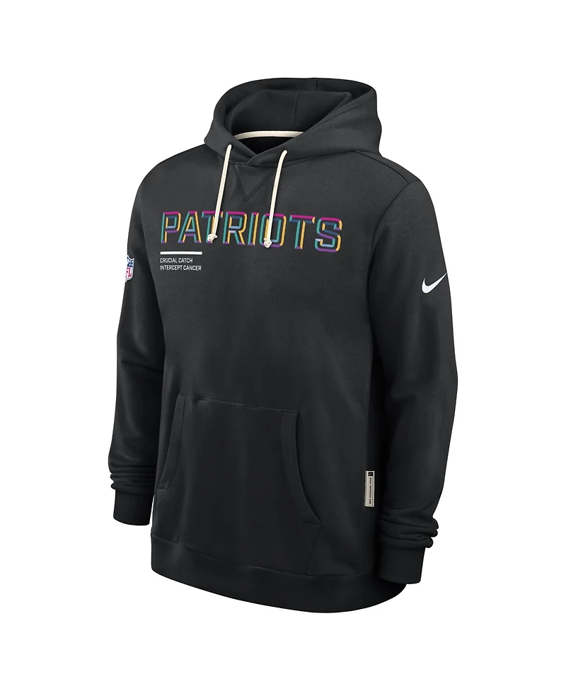 Nike Men's Black New England Patriots 2025 Nfl Crucial Catch Sideline Standard Issue Dri-fit Hoodie