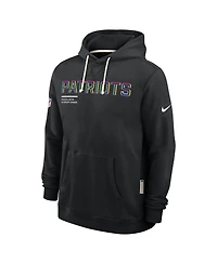 Nike Men's Black New England Patriots 2025 Nfl Crucial Catch Sideline Standard Issue Dri-fit Hoodie