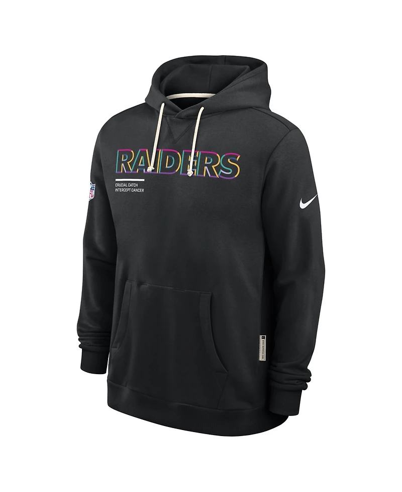 Nike Men's Black Las Vegas Raiders 2025 Nfl Crucial Catch Sideline Standard Issue Dri-fit Hoodie
