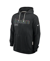 Nike Men's Black Pittsburgh Steelers 2025 Nfl Crucial Catch Sideline Standard Issue Dri-fit Hoodie
