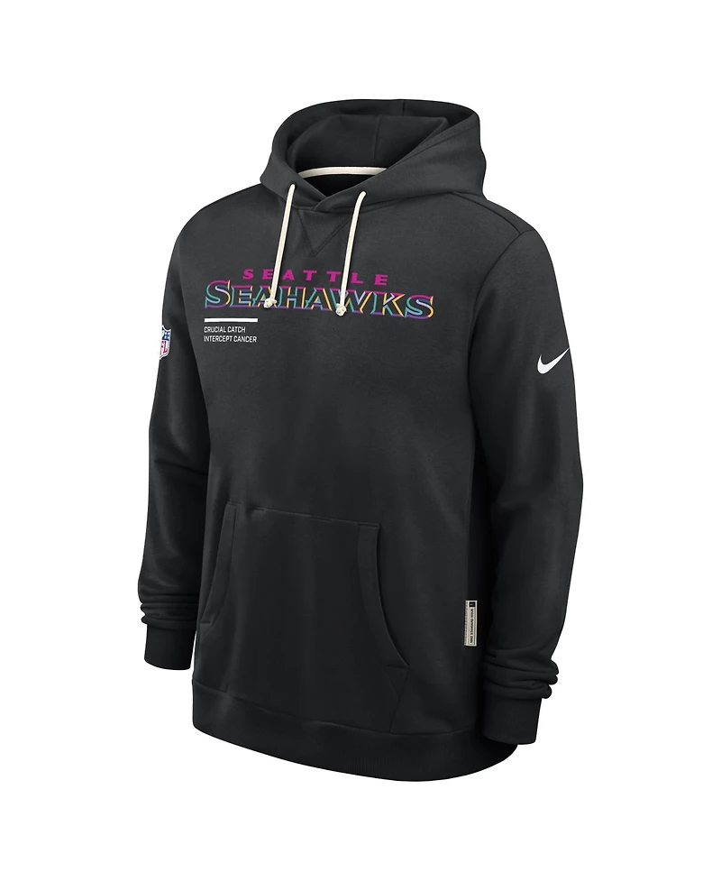 Nike Men's Black Seattle Seahawks 2025 Nfl Crucial Catch Sideline Standard Issue Dri-fit Hoodie