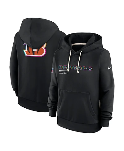 Nike Women's Black Cincinnati Bengals 2025 Nfl Crucial Catch Sideline Standard Issue Dri-fit Hoodie