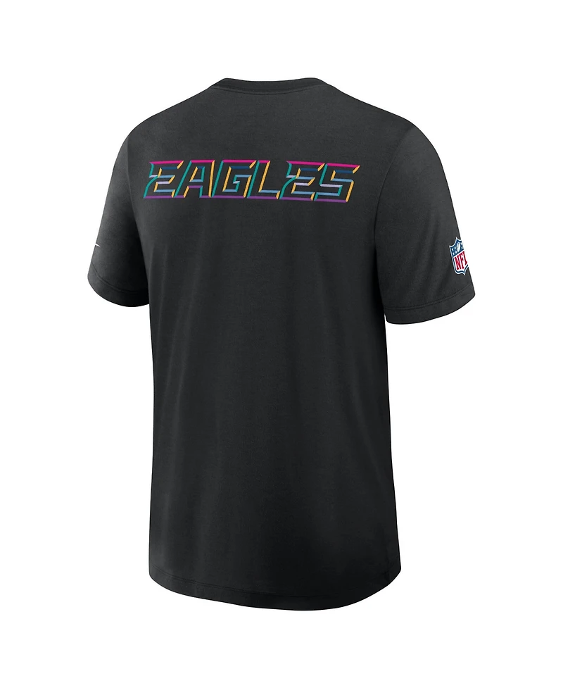 Nike Men's Black Philadelphia Eagles Tall 2025 Nfl Crucial Catch Tri-Blend Dri-fit T-Shirt