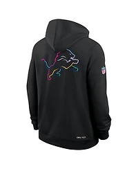 Nike Men's Black Detroit Lions Tall 2025 Nfl Crucial Catch Sideline Standard Issue Dri-fit Hoodie