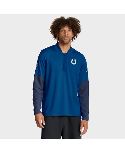 Nike Men's Royal Indianapolis Colts Sideline Dri-fit Half-Zip Pullover Sweatshirt