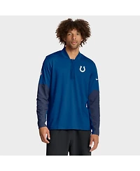 Nike Men's Royal Indianapolis Colts Sideline Dri-fit Half-Zip Pullover Sweatshirt