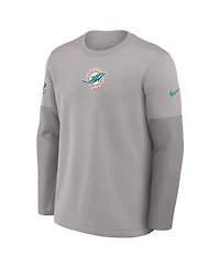 Nike Men's Gray Miami Dolphins Sideline Scripted to Win Performance Long Sleeve T-Shirt