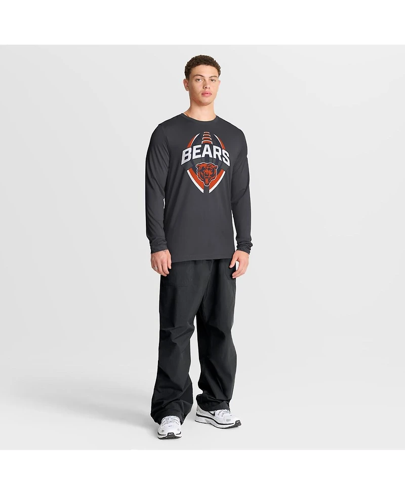 Nike Men's Anthracite Chicago Bears Primetime Legend Icon Performance Long Sleeve T-Shirt