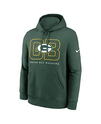 Nike Men's Green Green Bay Packers Busted Play Club Fleece Pullover Hoodie