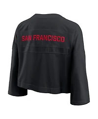 Nike Women's Black San Francisco 49ers Primetime Cropped Mesh Fashion Jersey