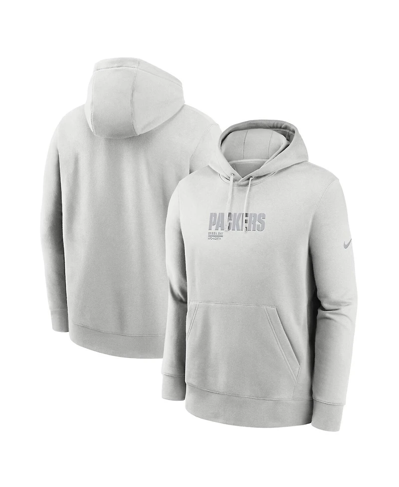 Nike Men's Gray Green Bay Packers Edge Pack French Terry Club Pullover Hoodie