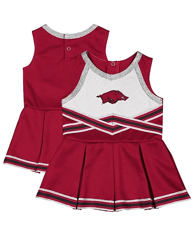 Colosseum Girls Baby Boys and Cardinal Arkansas Razorbacks Lollipop Park Cheer Dress