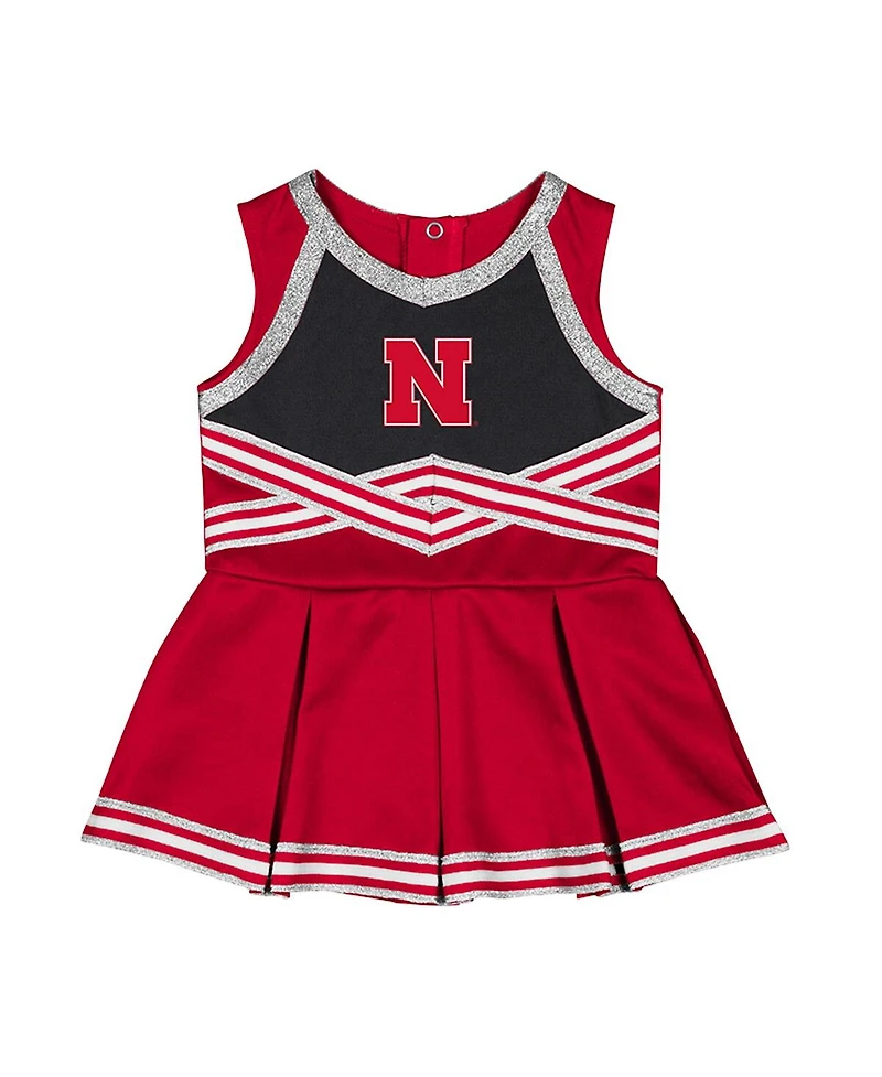 Colosseum Girls Baby Boys and Scarlet Nebraska Huskers Lollipop Park Cheer Dress