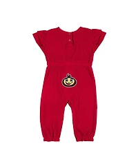 Colosseum Baby Boys and Girls Scarlet Ohio State Buckeyes Beautopia Waffle Knit Romper