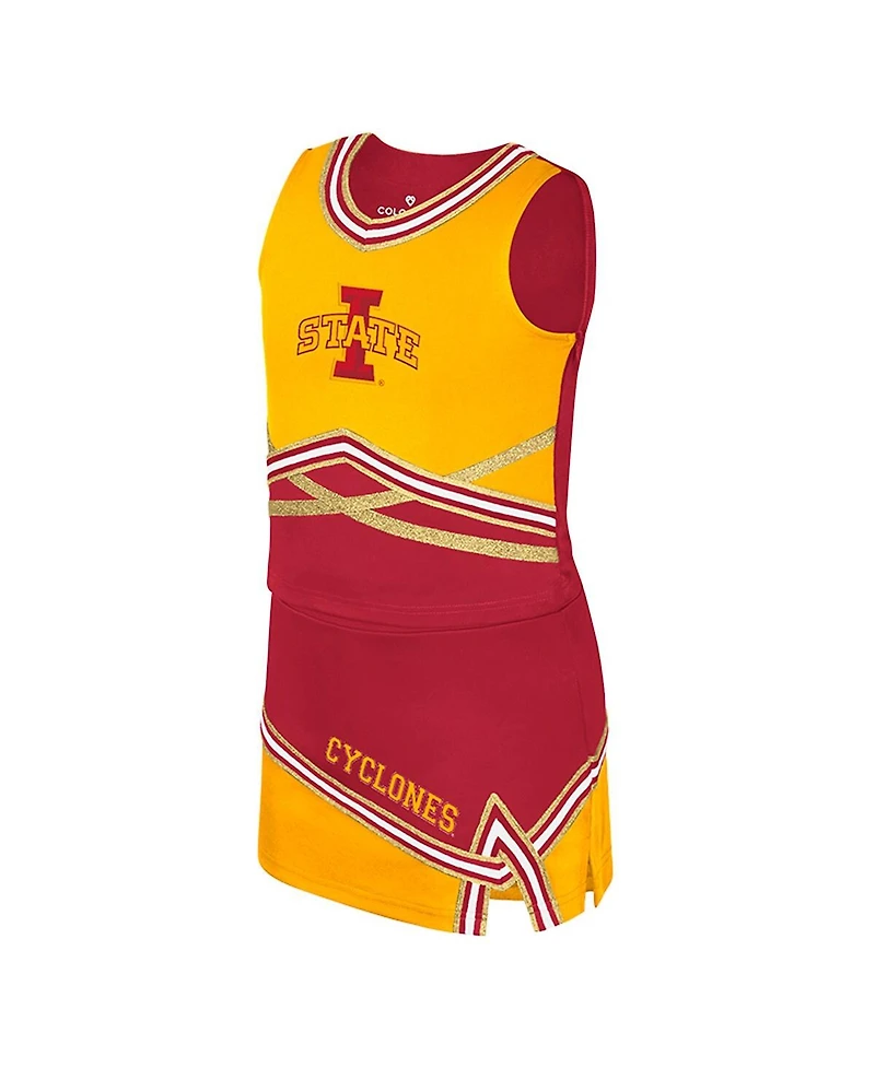 Colosseum Big Girls 2-Piece Cardinal Iowa State Cyclones Lollipop Park Cheer Set