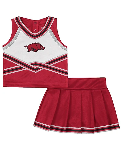 Colosseum Girls Toddler 2-Piece Cardinal Arkansas Razorbacks Lollipop Park Cheer Set