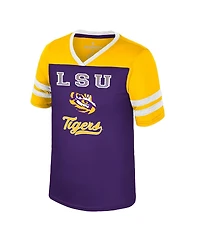 Colosseum Big Girls Purple Lsu Tigers Princess Bubblegum Bling T-Shirt