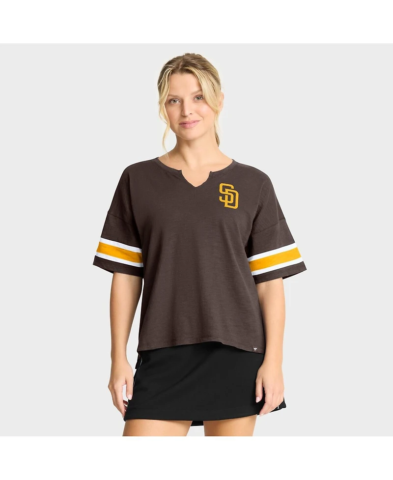 Fanatics Women's Brown San Diego Padres Curl Route T-Shirt