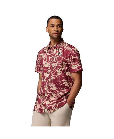 Columbia Men's Garnet Florida State Seminoles Super Slack Tide Omni-Wick Button-Up Shirt