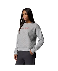 Columbia Women's Gray Ohio State Buckeyes Collegiate Hart Mountain Quilted Sweatshirt