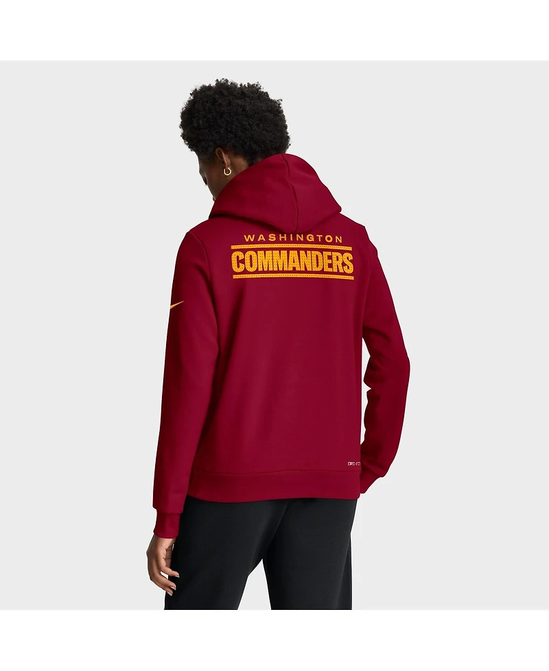 Nike Women's Burgundy Washington Commanders Sideline Standard Issue Initial Home Dri-fit Hoodie