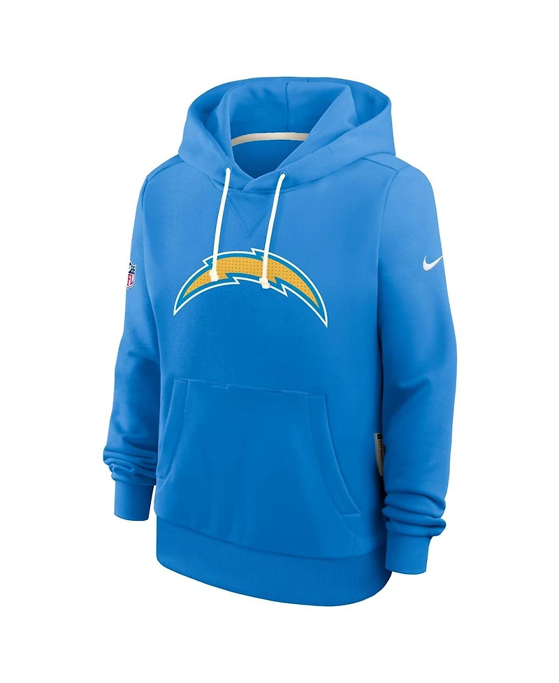 Nike Women's Powder Blue Los Angeles Chargers Sideline Standard Issue Initial Home Dri-fit Hoodie