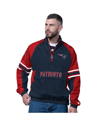 Starter Men's Navy New England Patriots Prospect Half-Zip Pullover Sweatshirt