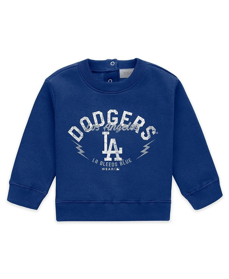 Wear by Erin Andrews Newborn 2-Piece Royal Los Angeles Dodgers Fleece Crewneck and Pants Set
