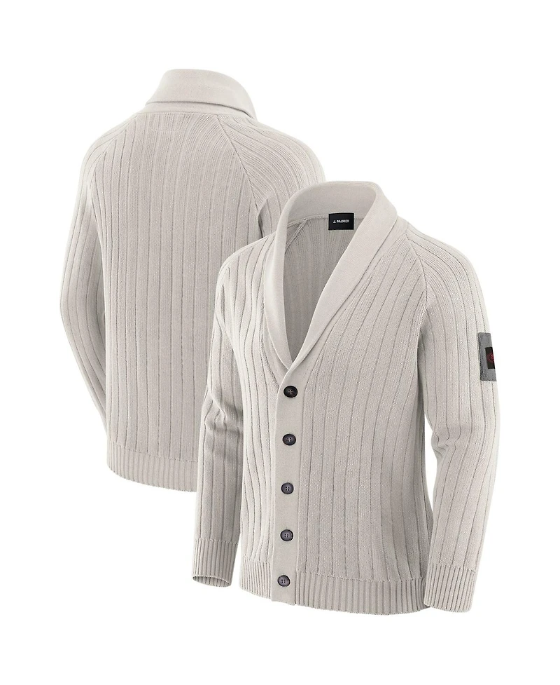 J. Palmer Men's Gray San Francisco 49ers The Playmaker Cardigan Raglan Sweater