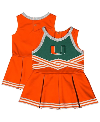 Colosseum Girls Baby Boys and Girls Orange Miami Hurricanes Lollipop Park Cheer Dress