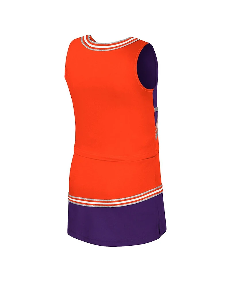 Colosseum Big Girls 2-Piece Orange Clemson Tigers Lollipop Park Cheer Set