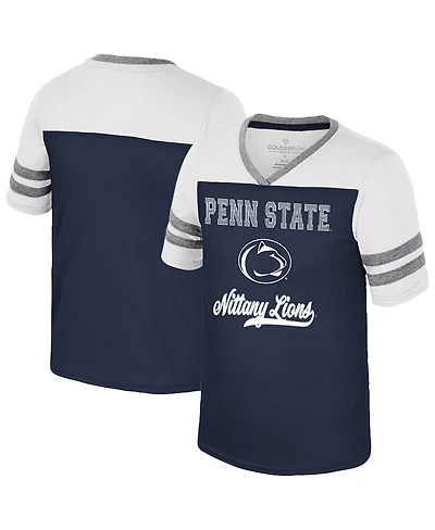 Colosseum Big Girls Navy Penn State Nittany Lions Princess Bubblegum Bling T-Shirt