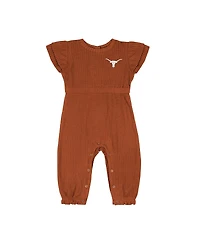 Colosseum Baby Boys and Girls Texas Orange Longhorns Beautopia Waffle Knit Romper