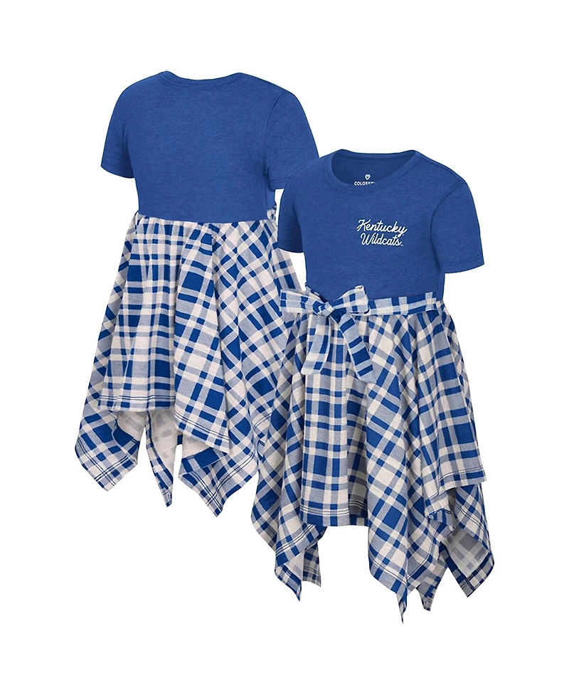 Colosseum Girls Toddler Royal Kentucky Wildcats Marceline Plaid Dress
