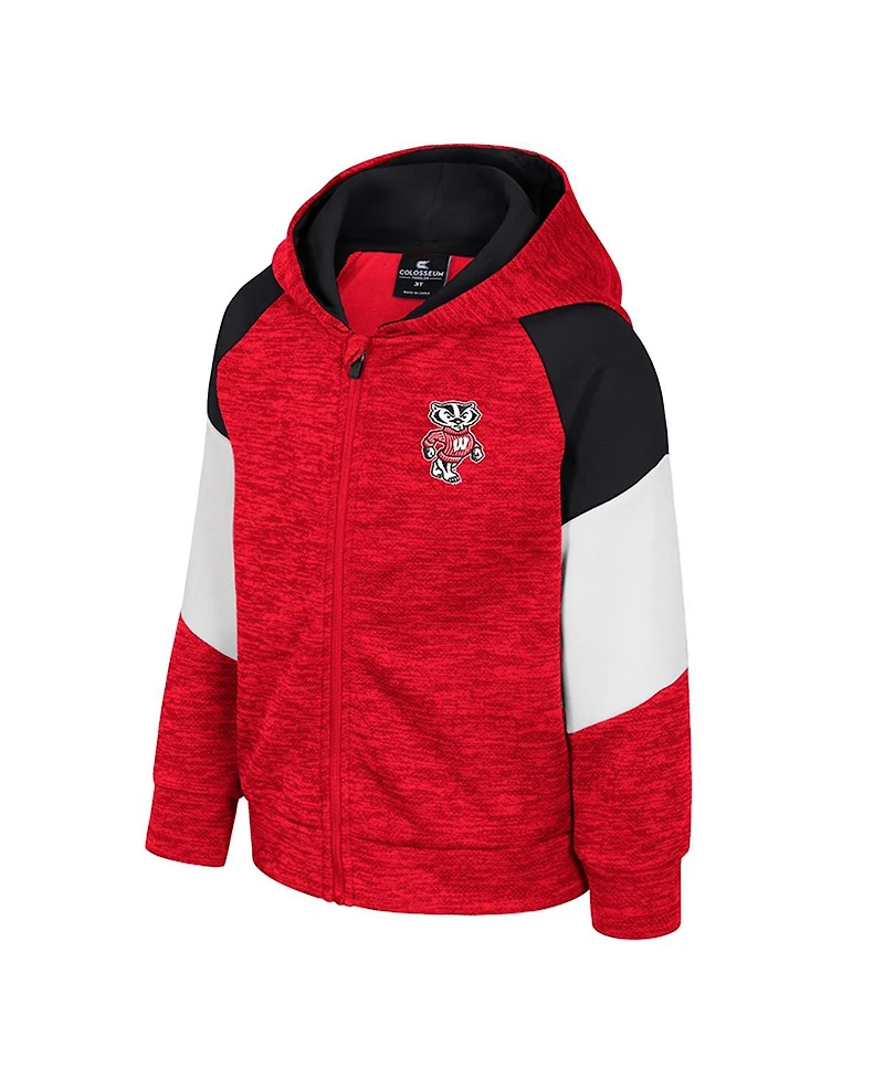 Colosseum Toddler Red Wisconsin Badgers Spirit Hollow Full-Zip Hoodie