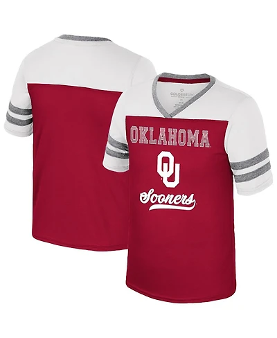 Colosseum Big Girls Crimson Oklahoma Sooners Princess Bubblegum Bling T-Shirt
